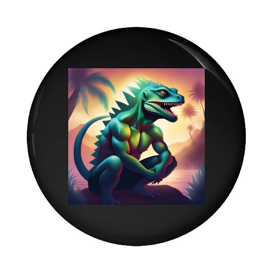 Mutant Lizard Man Pin Buttons