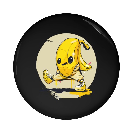 Walking Street Art Banana Pin Buttons