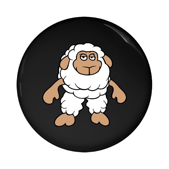 Sheep Standing Cool Bored Tired Cartoon Comic Cute Pin Buttons