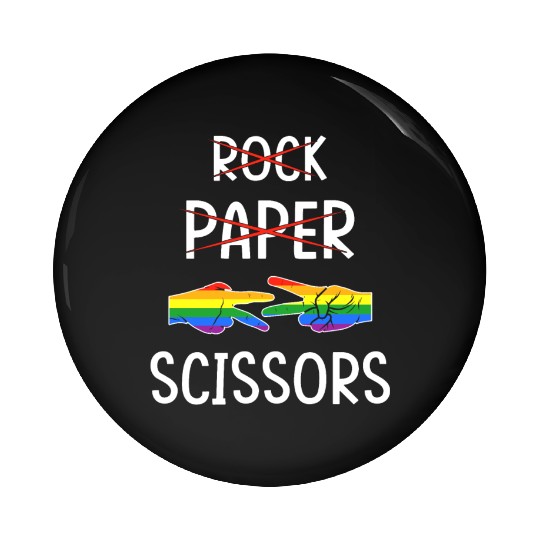 LGBTQ Lesbian Rock Paper Scissors Pin Buttons