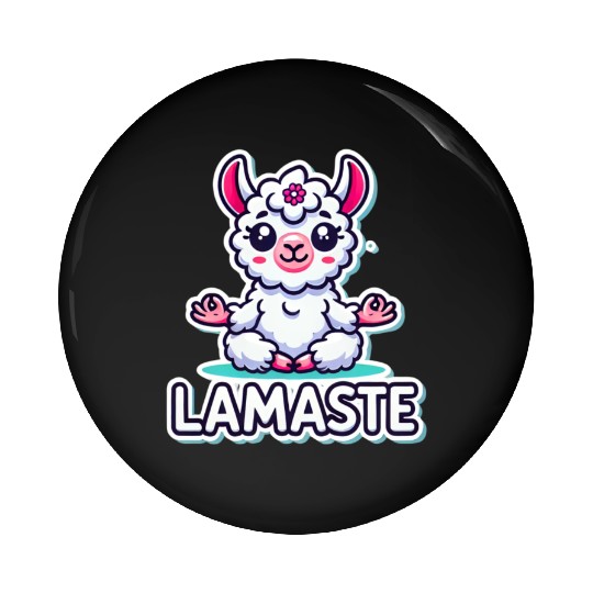 Charming Meditative Llama Yoga Design Pin Buttons