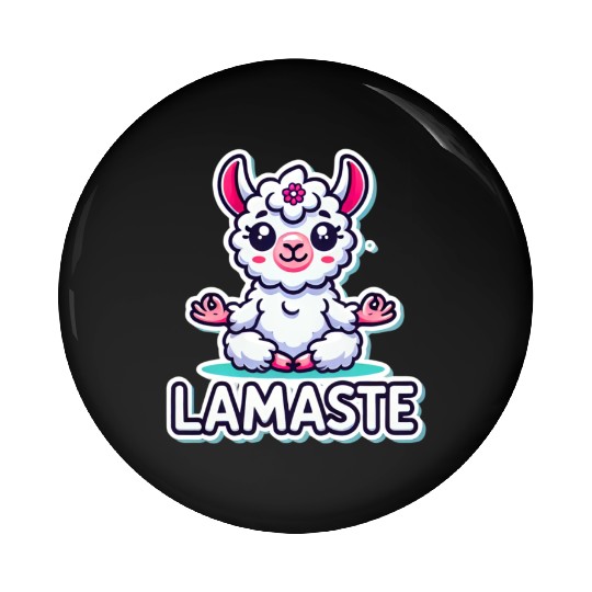 Charming Meditative Llama Yoga Design Pin Buttons