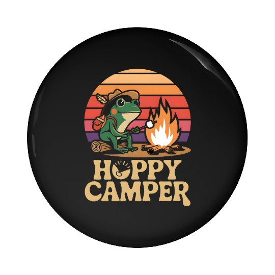 Hoppy Camper Frog Pin Buttons