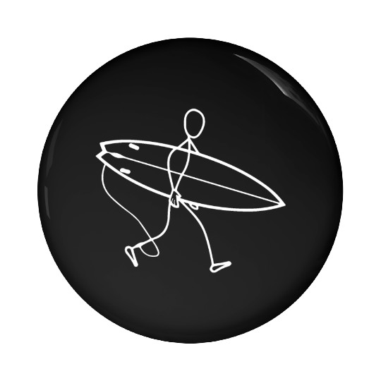 Surfer walking with surfboard Pin Buttons