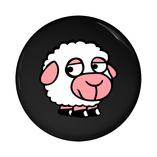 Sheep Sad Shy Introverted Unhappy Look Sideways Pin Buttons