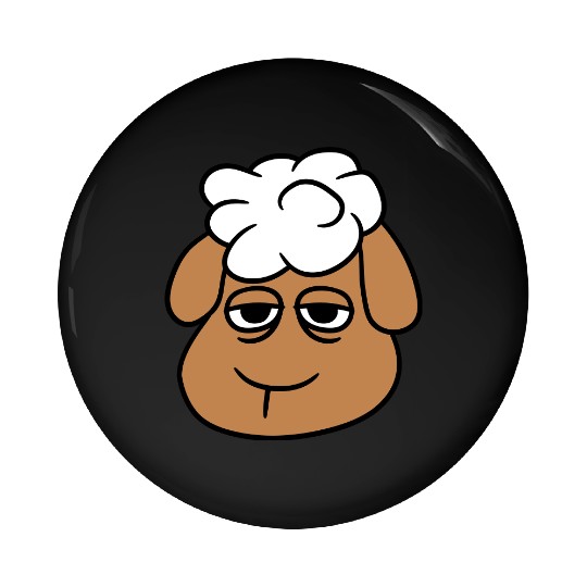 Sheep Tired Bored Empty Look Head Face Unhappy Sad Pin Buttons
