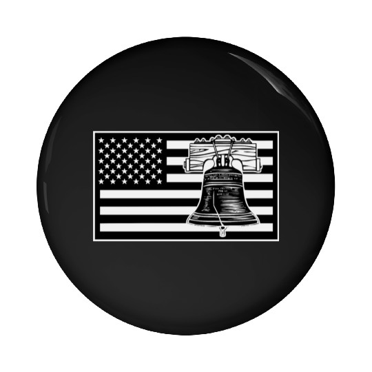 American Flag With Liberty Bell LIKE US ON FB #USA Pin Buttons