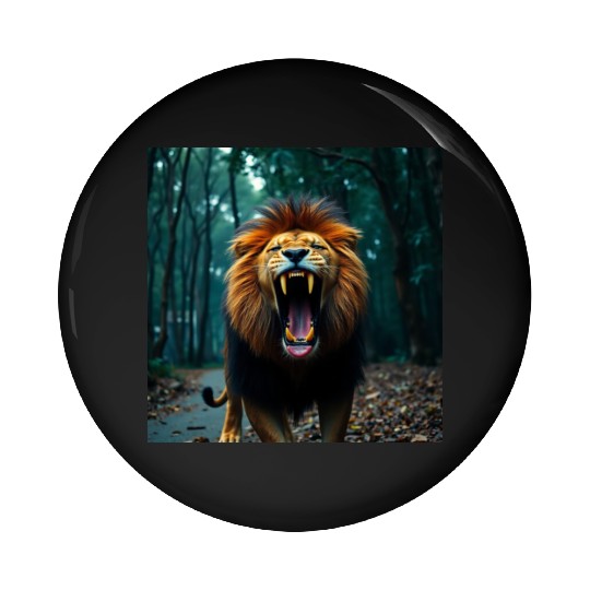 Angry lion Pin Buttons
