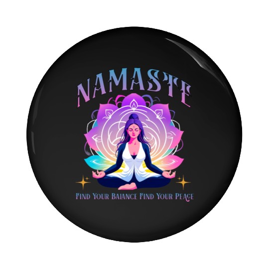 Namaste Yoga Pin Buttons