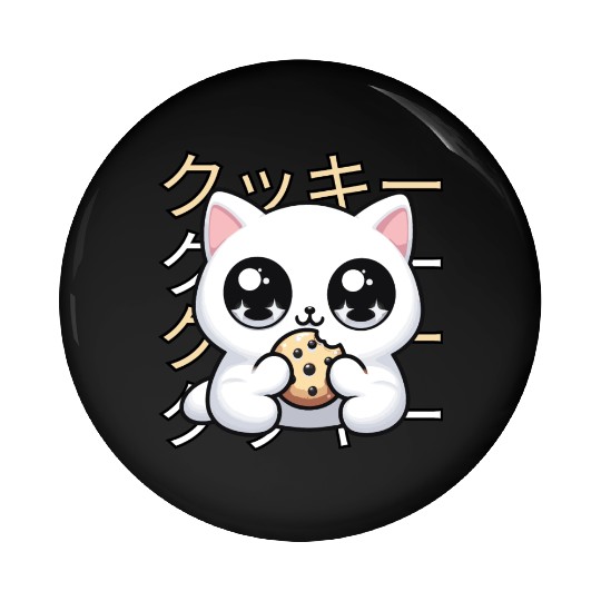 Cute Cat Japanese Kawaii Anime Cat with Cookie Pin Buttons