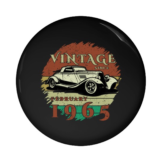 60th birthday Classic Car - Vintage since 02/1965 Pin Buttons