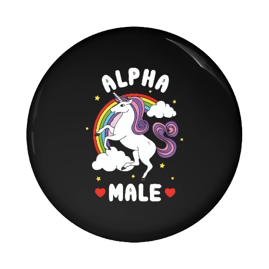 Alpha Male unicorn funny sarcastic ironic pink Pin Buttons