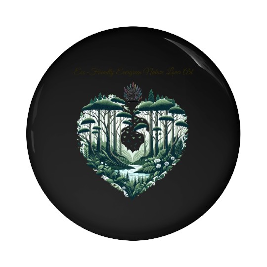 Evergreen Nature Lover Art Pin Buttons