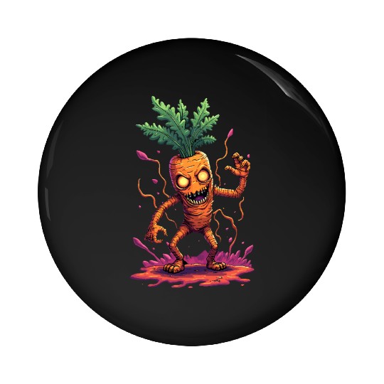 Carrot Monster Pin Buttons