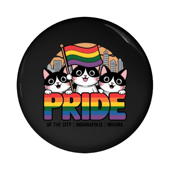 Pride of Indianapolis City Indiana USA Rainbow Fla Pin Buttons