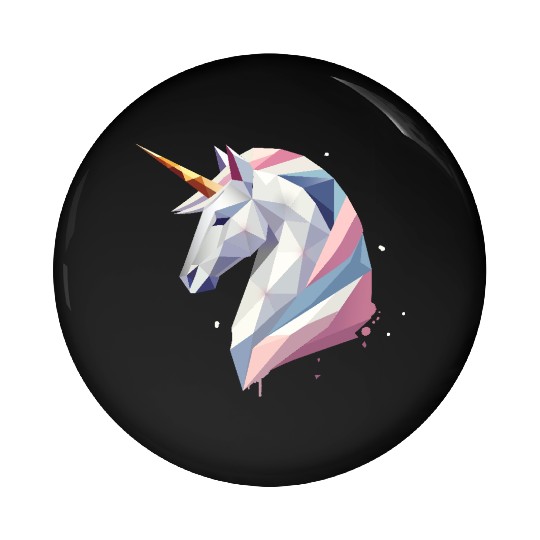 Geometric Unicorn - Modern Elegance Pin Buttons