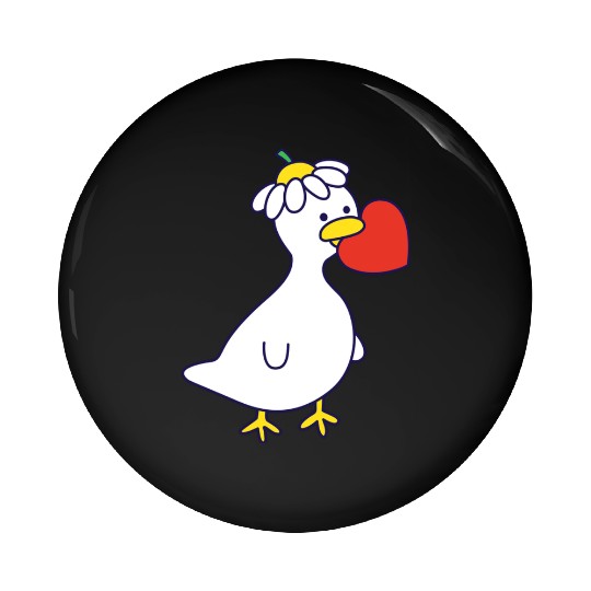 Silly Goose in Love Pin Buttons