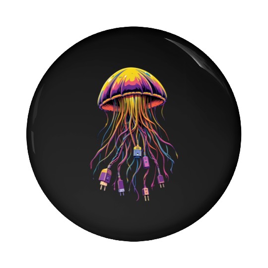 Electric Jellyfish Pin Buttons
