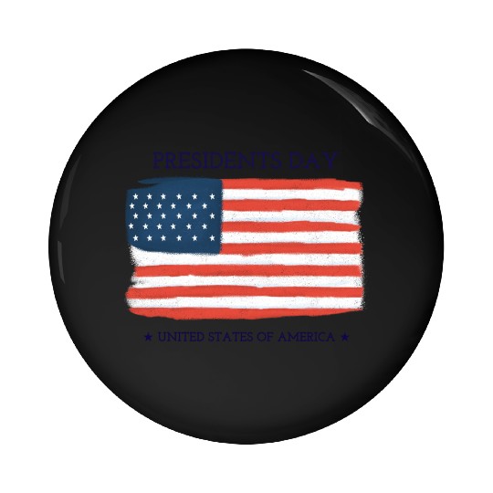 US flag.Presidents Day Pin Buttons
