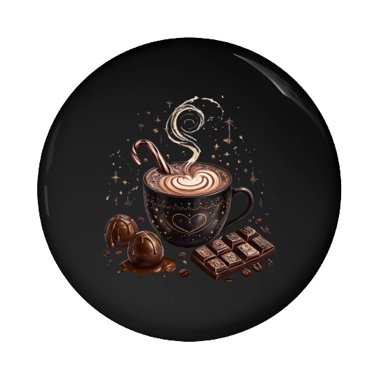 Cozy Hot Chocolate with Sweet Treats Pin Buttons