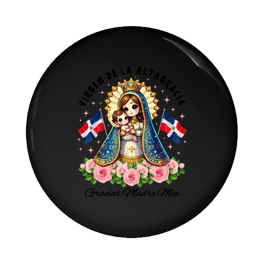 Our Lady of Altagracia Dominican Republic Catholic Pin Buttons