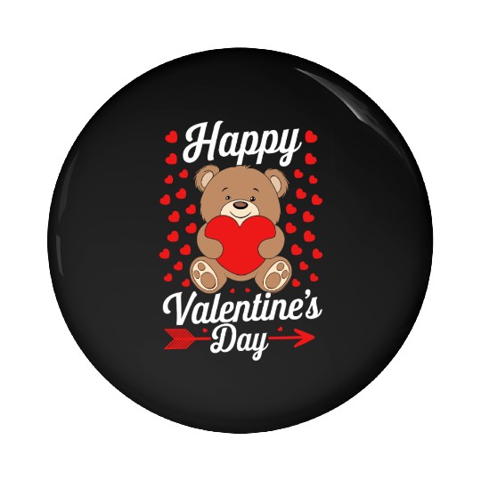 Funny Teddy Bear Holding Heart Love Happy Valentin Pin Buttons