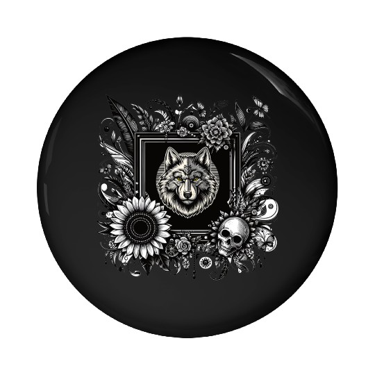 Wolf head 17 Pin Buttons