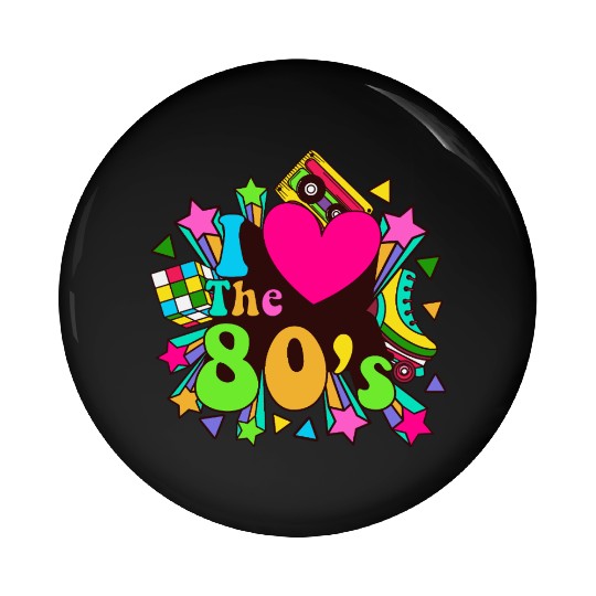 Retro 80s Style design – Perfect for Nostalgia Fa Pin Buttons