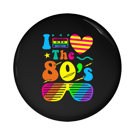 Retro 80s Style design – Perfect for Nostalgia Fa Pin Buttons