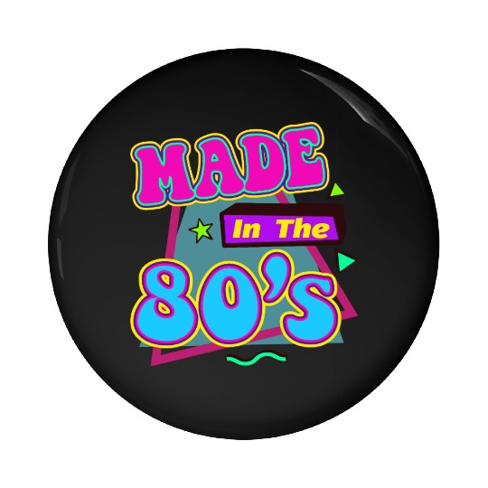 Retro 80s Style design Perfect for Nostalgia Fans Pin Buttons