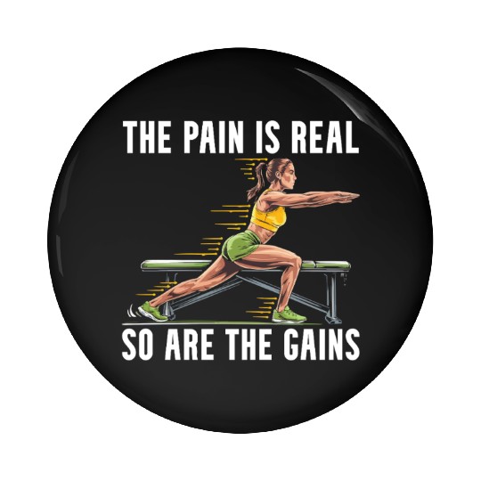 Bulgarian Squat Exercise Fitness Workout Gym Pin Buttons