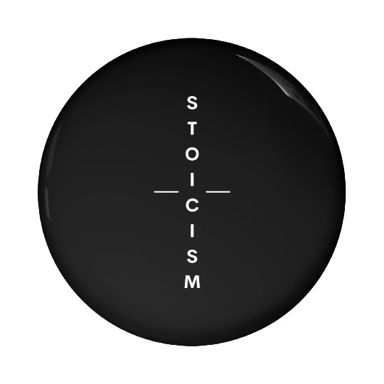 Stoicism Omega - Minimalist Typography Pin Buttons