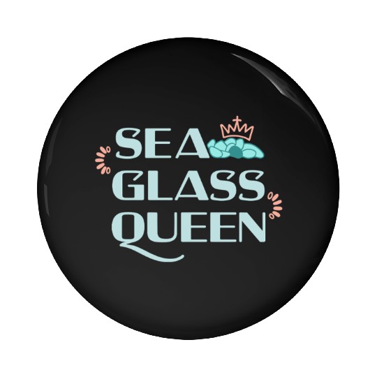 Sea Glass Hunters Collecting Ocean Treasures Pin Buttons