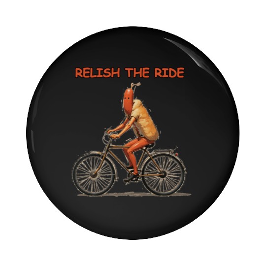Relish the Ride: Hotdog Bicycle Pin Buttons