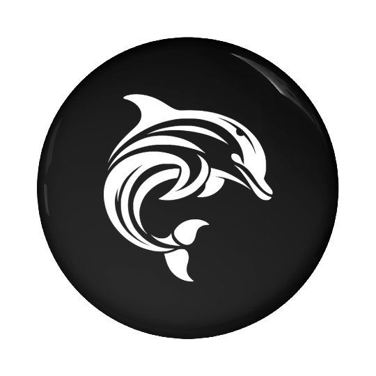 Dolphin T Tattoo In Sweeping Shape Pin Buttons