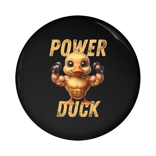 Bodybuilding Gym Fitness Workout Gift - Power Duck Pin Buttons