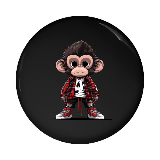 Bored Monkey Pin Buttons