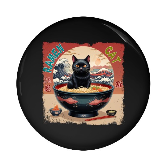 Ramen Cat Pin Buttons