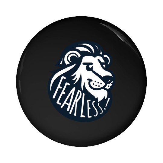 fearless lion Pin Buttons
