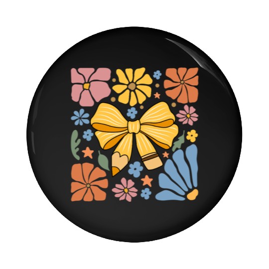 100 Days Of School Coquette Bow Flower For Girls Pin Buttons