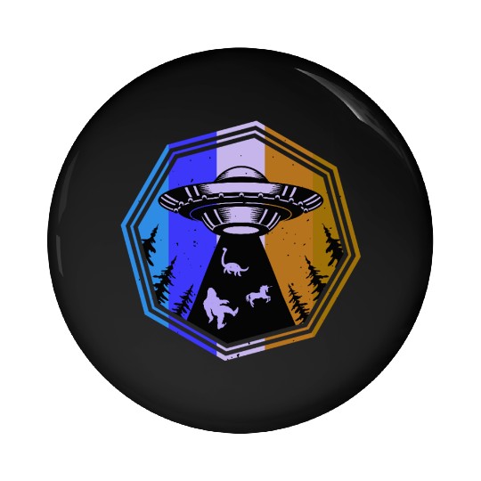 UFO-Bigfoot Nessie Unicorn Pin Buttons