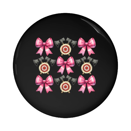 Coquette Bow Axe Throwing Axe Thrower Mothers Day Pin Buttons