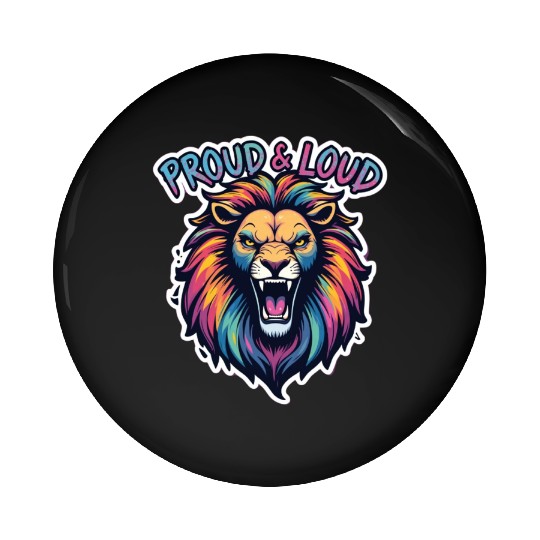 Proud & Loud LGBTQ+ Lion – Fierce Pride Pin Buttons