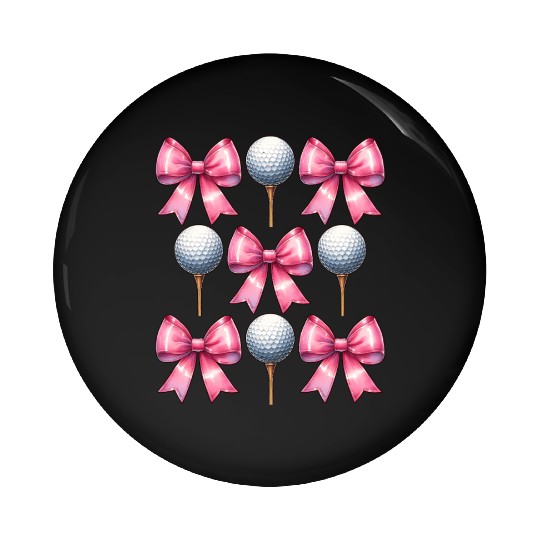 Coquette Bow Golf Ball Mothers Day Golfing Pink Pin Buttons