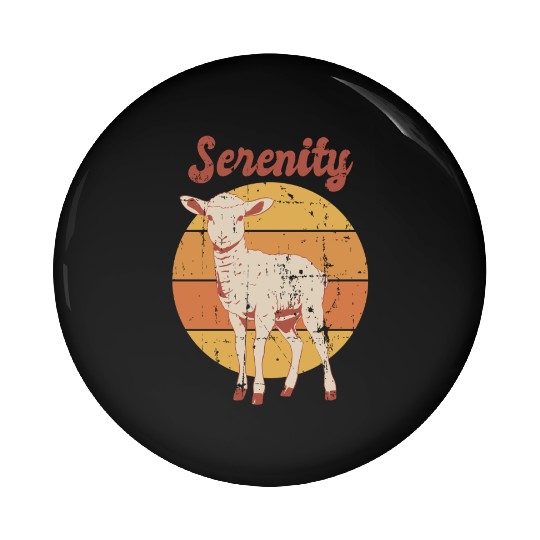 Serenity Vintage Retro Lamb Sunset Pin Buttons