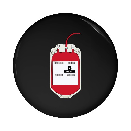 B Positive Blood Bag Pin Buttons