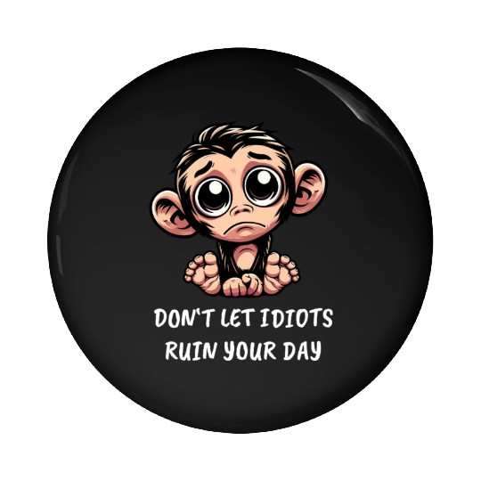 Sad monkey emotional loyal chimpanzee Pin Buttons