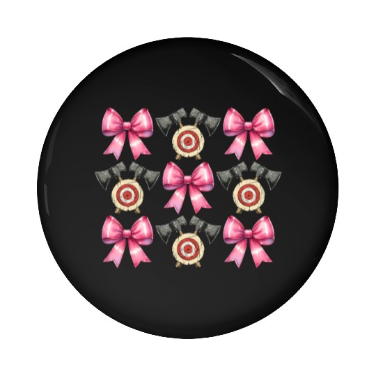 Coquette Bow Axe Throwing Axe Thrower Mothers Day Pin Buttons