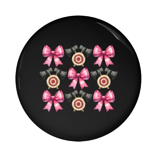 Coquette Bow Axe Throwing Axe Thrower Mothers Day Pin Buttons