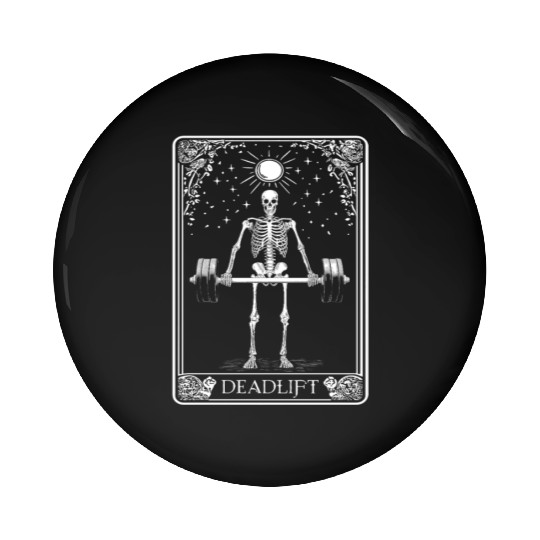 Tarot Deadlift Weightlifting Skeleton Deadlift Pin Buttons